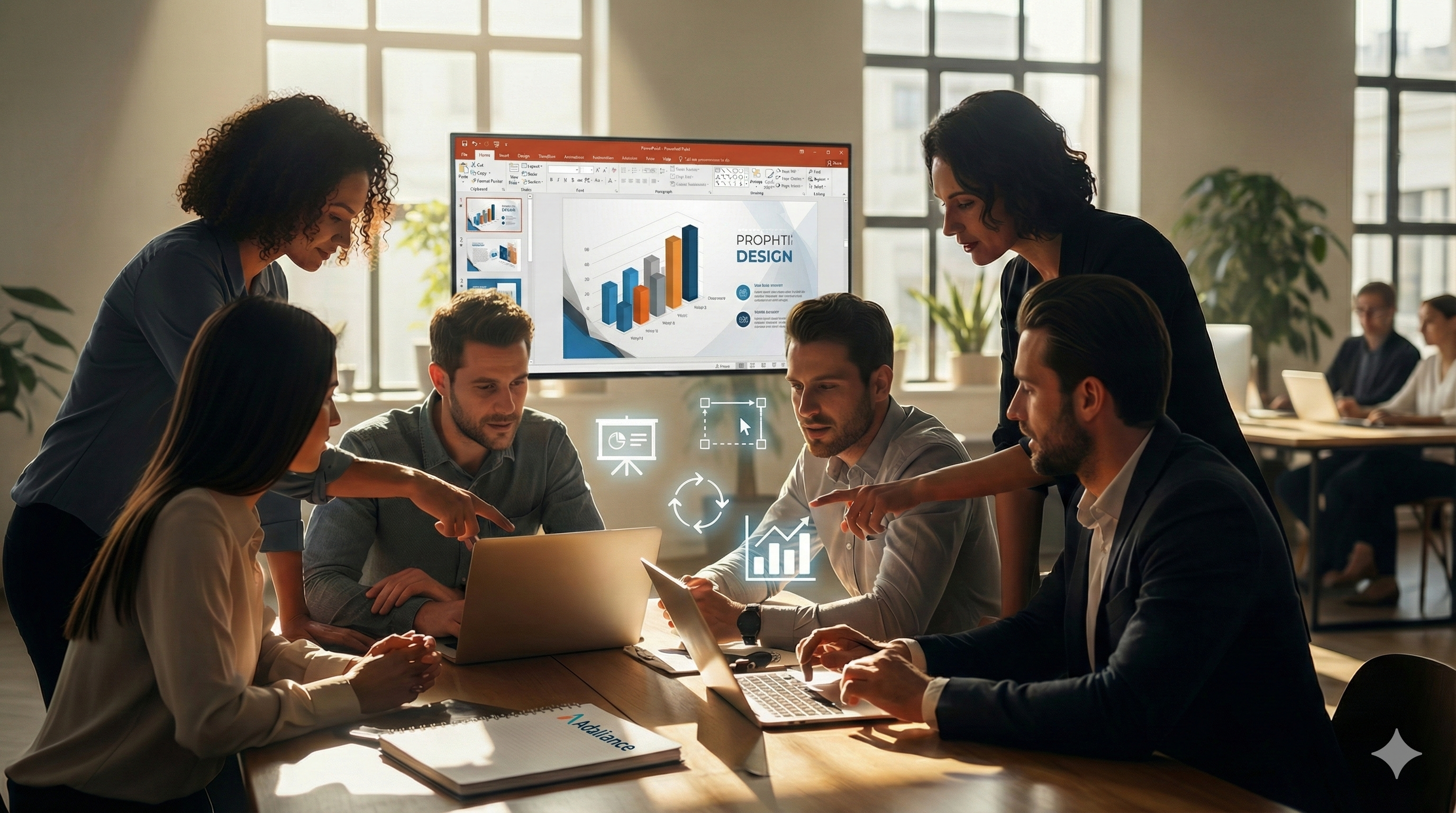 Illustration pour le parcours de formation Formation PowerPoint intermédiaire : boostez votre impact