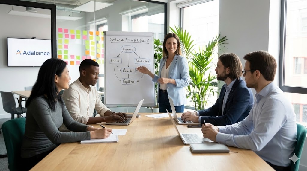 Illustration pour le parcours de formation Formation gestion du stress pratique : gagnez en efficacité