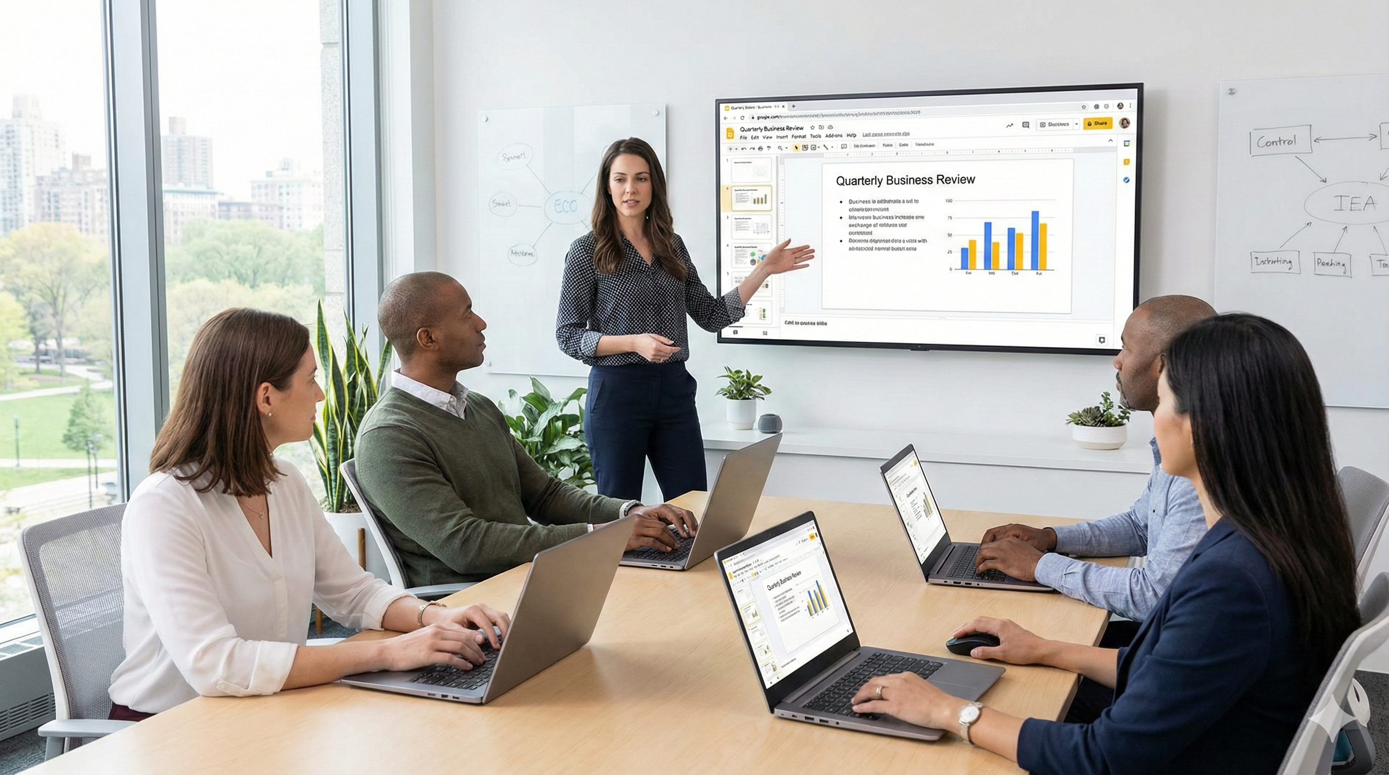 Illustration pour le parcours de formation Formation Google slides : créez des présentations pro