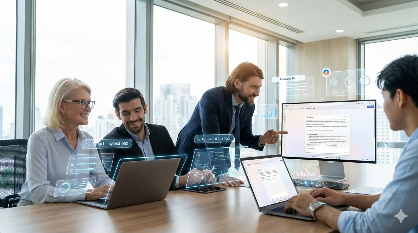 Illustration pour le parcours de formation Formation Microsoft 365 professionnel : l’IA avec Copilot
